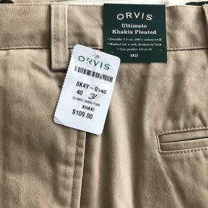 NWT Orvis Pleated front khaki